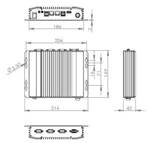 4G DDR4 Memory Fanless Box PC / Computador industrial incorporado HLZ-B311M-J1900