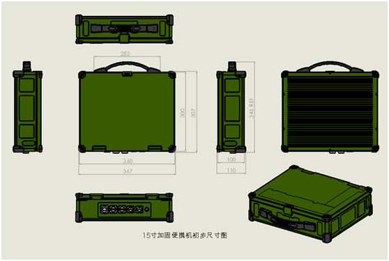 IP65 15&quot; portátil industrial robusto notebook resistente à água anti-vibração