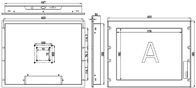 DC 12V 15 polegadas Industrial touch screen monitor PC Prateleira superior Menu OSD frontal