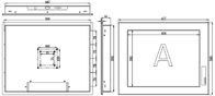 19 polegadas Industrial touch screen monitor 350 cd/m2 Brilho IP65 impermeável