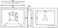 IP65 Touch Screen Industrial Panel Mount Monitor 12,1 polegadas Alta / Baixa Resoluções