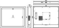Industrial 17 polegadas touch screen monitor IP65 250cd/m2 Alumínio liga de fio desenho