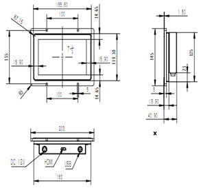 Industrial IPS 7 polegadas resistente touch screen monitor em célula 1000: 1 relação de contraste