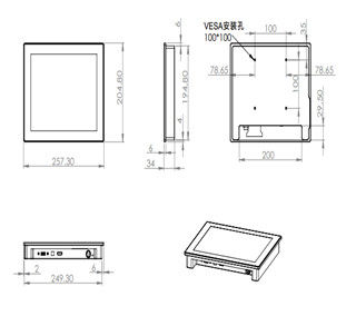 10.4 &quot;Touch Screen Industrial Monitor 1024x768 Resolução VGA HDMI Input