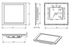 Monitores de Display Industrial Touch 15 polegadas Resolução 1024x768