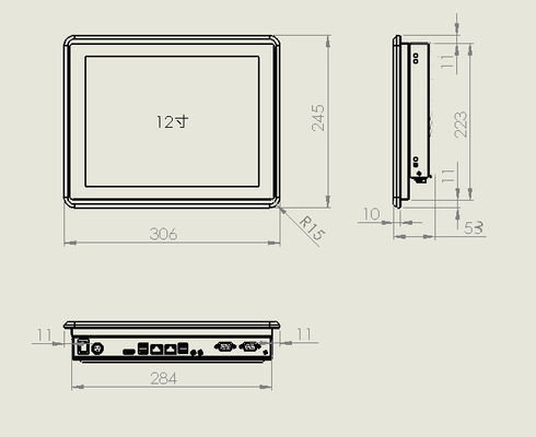 400cd/M2 Brilho Industrial touchscreen display VESA Montagem Resolução 1024x768