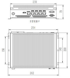 Computadores embutidos industriais sem ventilador 2U 4G Memória 64GB Disco de estado sólido